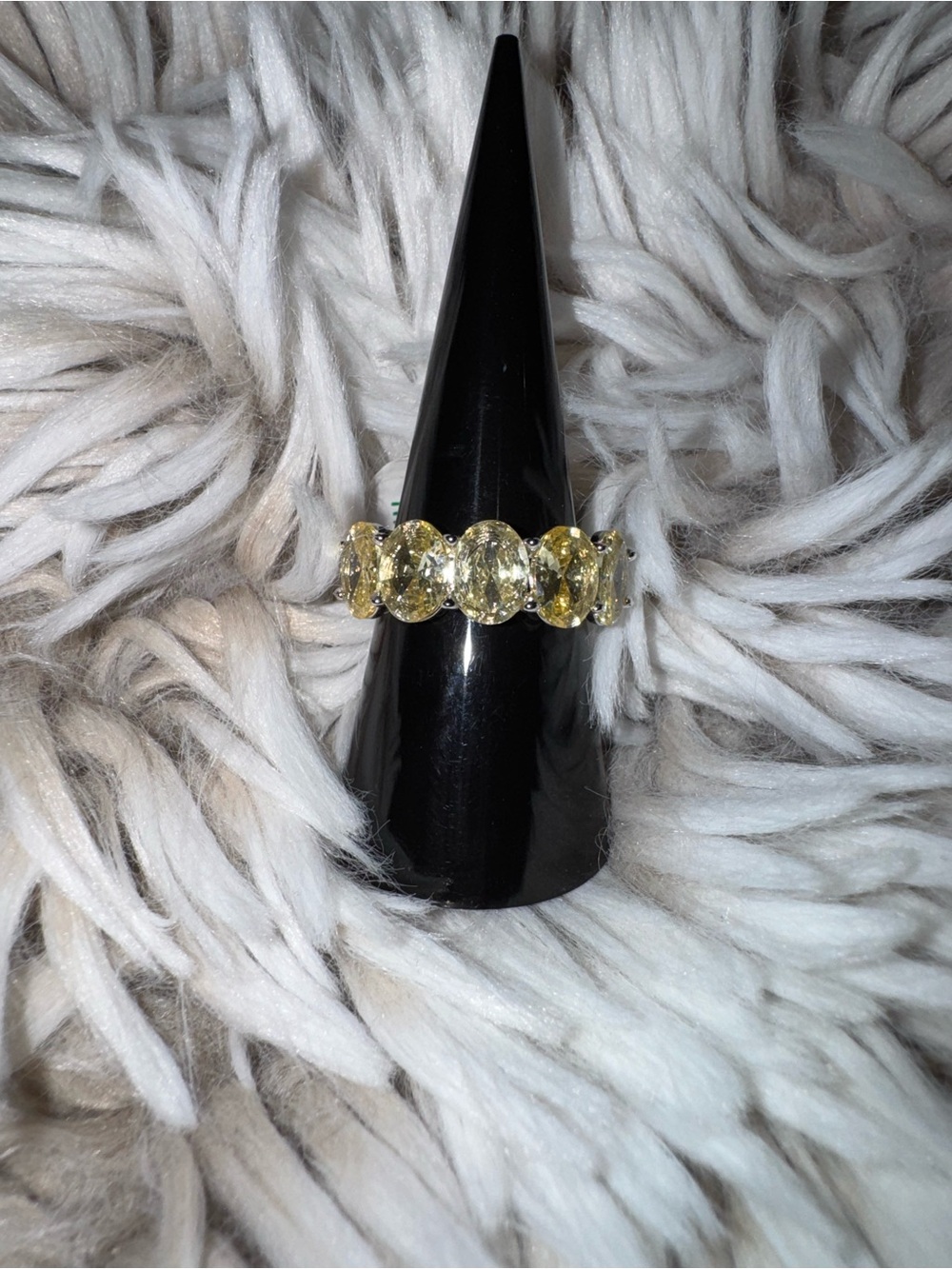 Lemon cubic zirconia bomb party ring